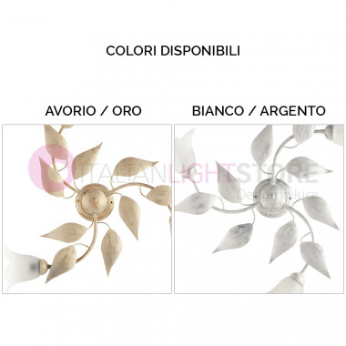 GRETA rustikale Kronleuchter Blätter mit 3 Lichter Schmiedeeisen klassischen Florentiner Stil