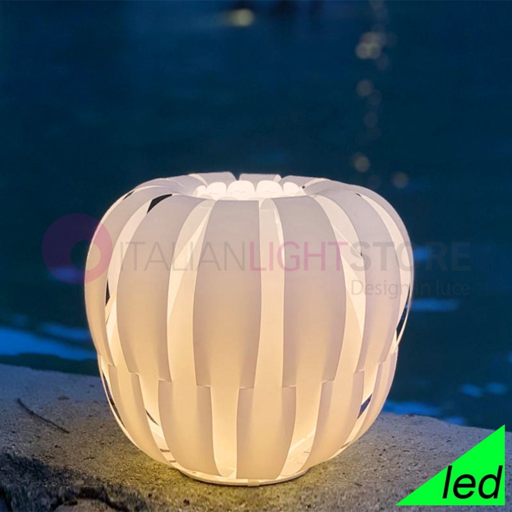 QUEEN OUTDOOR Lampada da Esterno D. 29 Portatile a Led Design Moderno Bianco LINEA ZERO