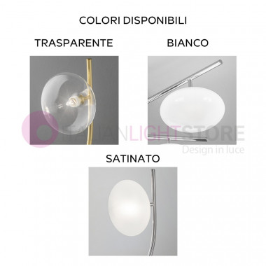 DOLCE Modern Chrome or Gold Ceiling Lamp 6 Ball Lights in Blown Glass Metallux