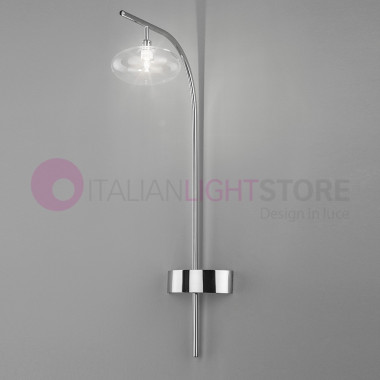 DOLCE Metallux -Chrome or Gold Arm Wall Lamp and Blown Glass