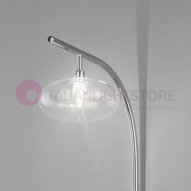 DOLCE Metallux -Chrome or Gold Arm Wall Lamp and Blown Glass
