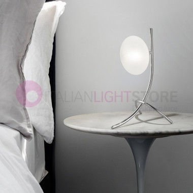 DOLCE by Metallux- Lampe de chevet chrome ou or avec verre soufflé