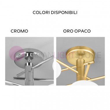 SWEET floor Lamp Design with Chrome or Gold 3 Light Sphere in Blown Glass Metallux
