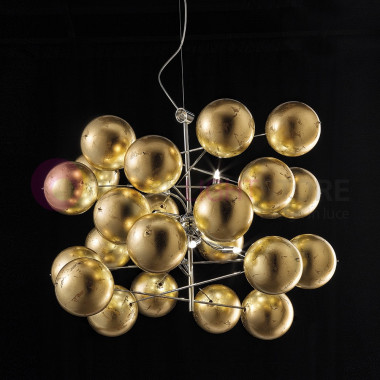 ATOM Modern Suspension Design 8 Lights Ball Crystal Metallux