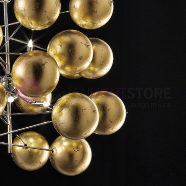 L'ATOME Moderne Conception de la Suspension 8 Voyants Boule de Cristal Metallux