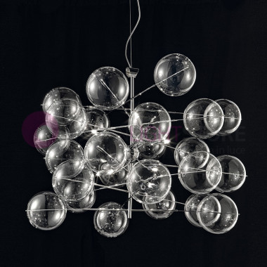ATOM Modern Suspension Design 8 Lights Ball Crystal Metallux
