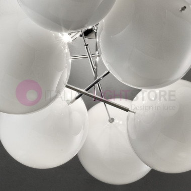 ATOM Ceiling light with a Modern Chrome Design 4-Light Ball Crystal Metallux