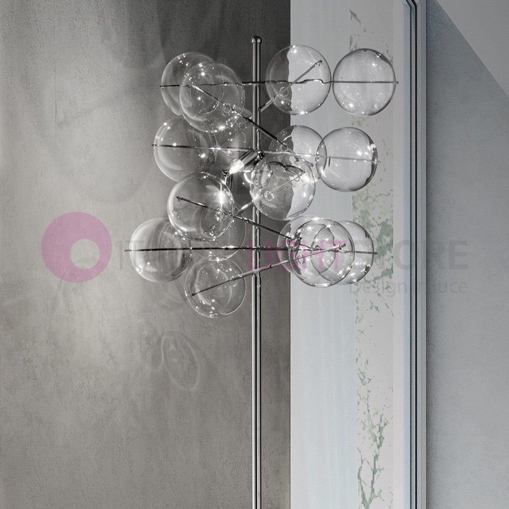 ATOM-standleuchte Modern Design Chrom-3-Lichter-Kugel-Kristall-Metallux