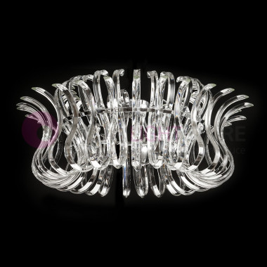 WAVE Ceiling light Ceiling Chrome d50 or d65 Glass Crystal Design Metallux