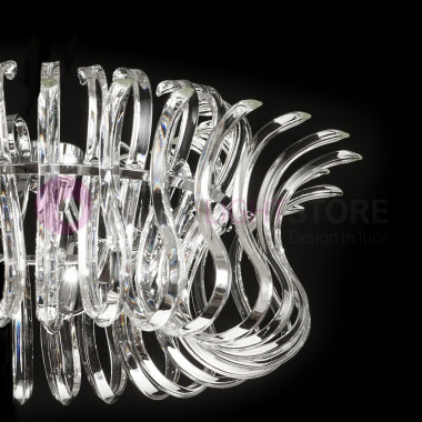 De ONDA de la luz de Techo de Techo Cromadas d50 o d65 Vidrio de Cristal de Diseño Metallux