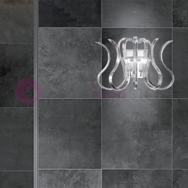 WAVE wall Sconce with Chrome Modern Glass Crystal Design 234.102 Metallux