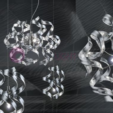 ASTRO Modern Suspension d40 3 Lights with Curls in the Glass 206.140 Metallux
