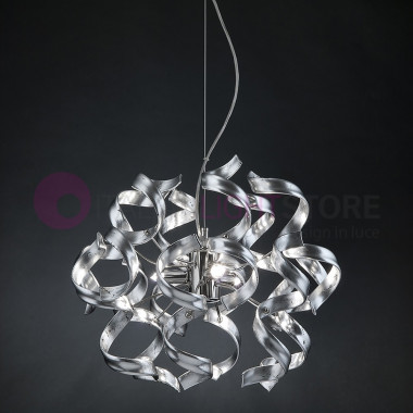 ASTRO Modern Suspension d40 3 Lights with Curls in the Glass 206.140 Metallux