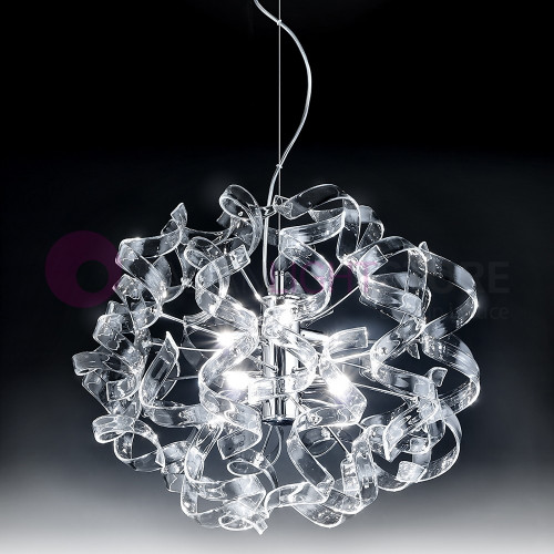 ASTRO Modern Suspension d50 6 Lights with Curls in the Glass 206.155 Metallux
