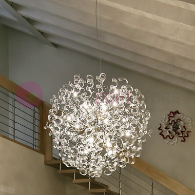 ASTRO Modern Suspension d115 18 Lights with Curls in the Glass, 205.190 Metallux