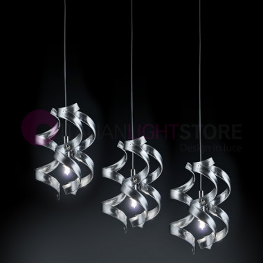 ASTRO Chandelier pendant Modern 3 Lights with Curls in the Glass 206.503 Metallux