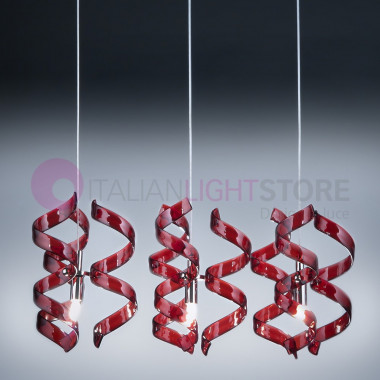 ASTRO Chandelier pendant Modern 3 Lights with Curls in the Glass 206.503 Metallux