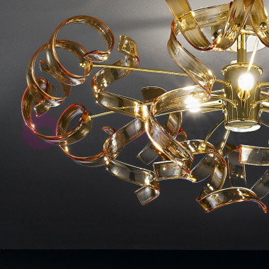 ASTRO Ceiling lamp Ceiling Modern d60 3 Lights with Curls in the Glass 206.340 Metallux