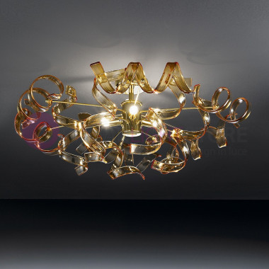 ASTRO lampe de Plafond Plafond Moderne d60 3 Lumières avec des Boucles dans le Verre 206.340 Metallux