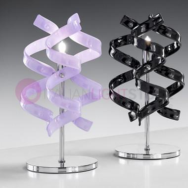 ASTRO Lampe de la table de Chevet, Moderne h34 avec des Boucles dans le Verre 206.121 Metallux
