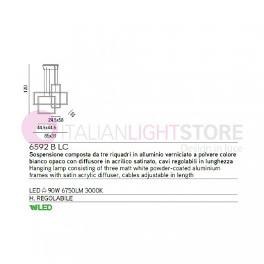 CROSS Suspension Lamp LED Modern Design PERENZ 6592BLC