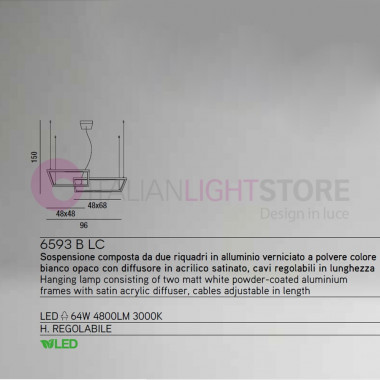 CRUZ de la Suspensión de la Lámpara Led de Diseño Moderno 6593BLC PERENZ