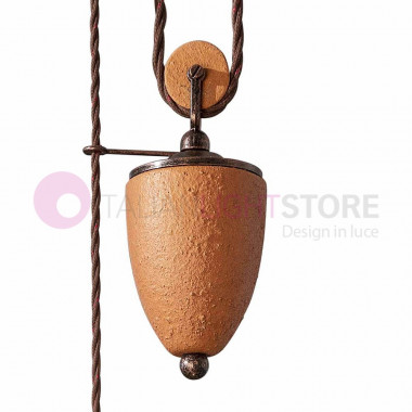 BOLOGNA C824SO FERROLUCE Rustic Suspension with Ups and Downs in Decorated Ceramic d.30