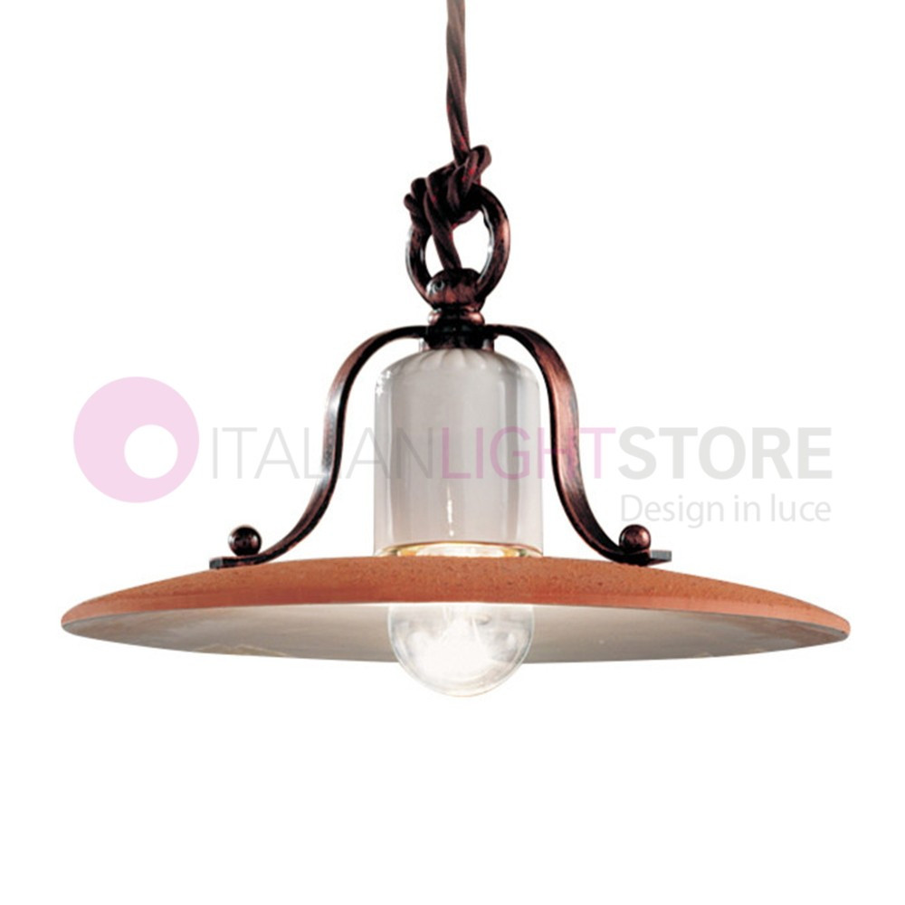 BOLOGNA C821SO FERROLUCE Rustic Decorated Ceramic Suspension d.24