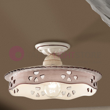 ALEXANDRIA C535PL FERROLUCE Mini Ceiling light Rustic Decorated Ceramic d.23