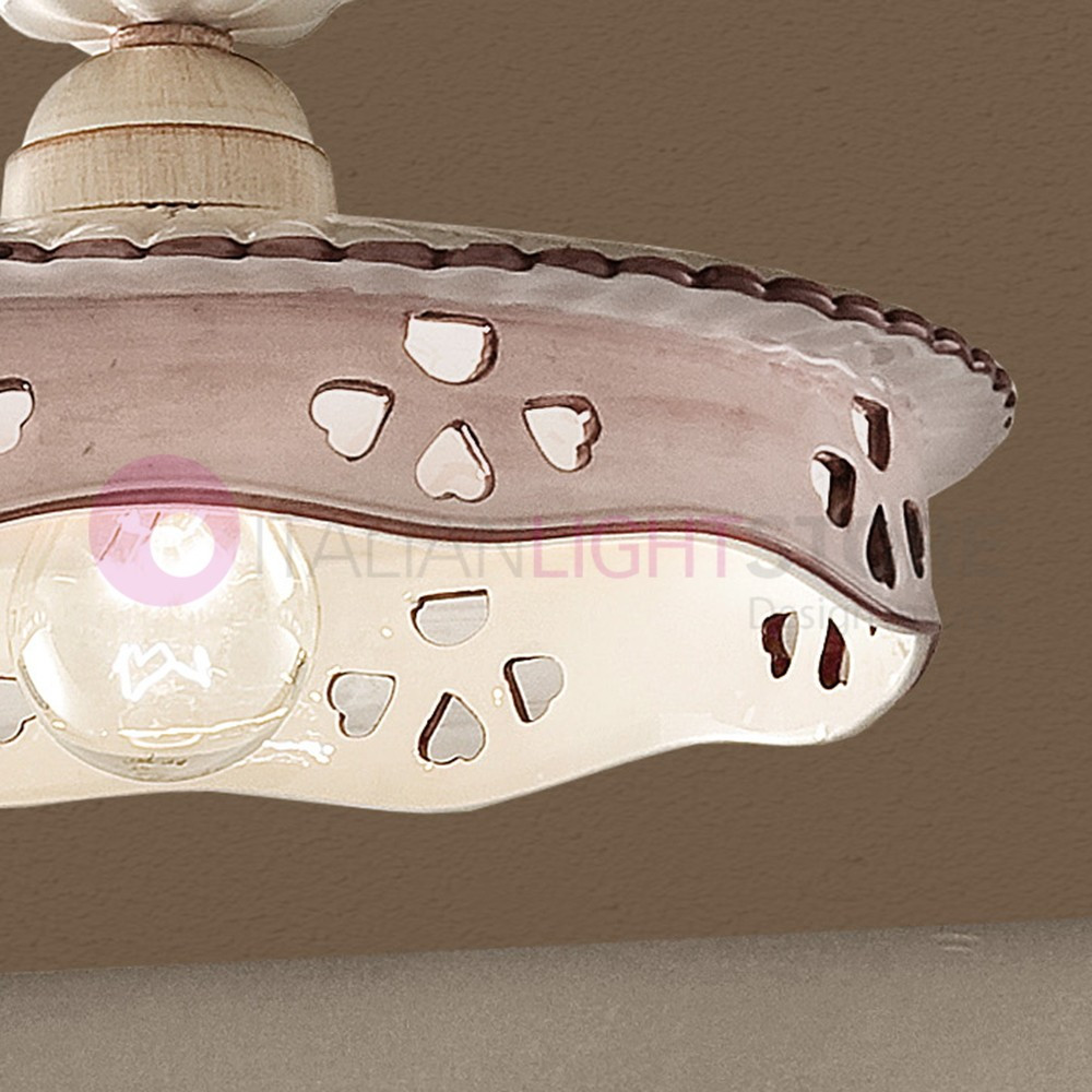 ALESSANDRIA C536PL FERROLUCE Lámpara de techo de cerámica decorada rústica d.33
