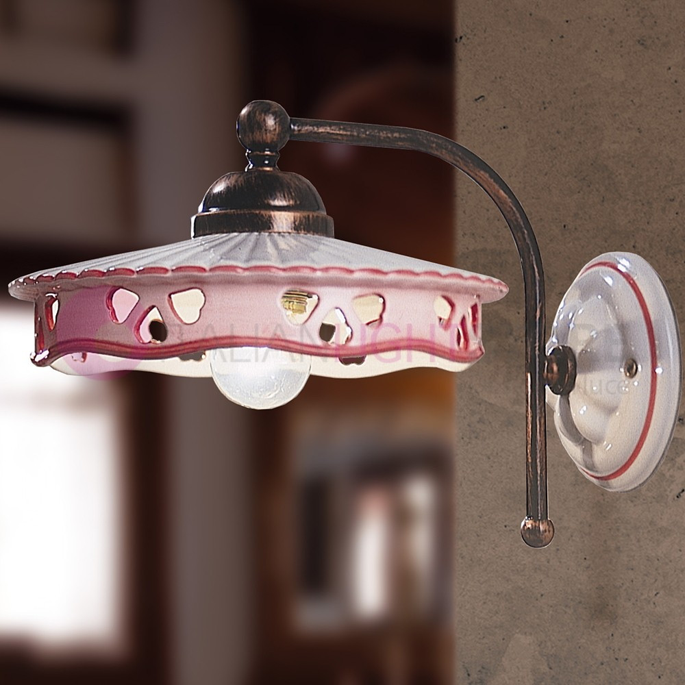 ALESSANDRIA C538AP FERROLUCE Rustica Lámpara de pared en cerámica decorada ALESSANDRIA C538AP FERROLUCE Rustica Lámpara de pared en cerámica decorada
