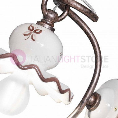 ROMA C400AP FERROLUCE Lampada a Parete in Ceramica Decorata Stile Rustico