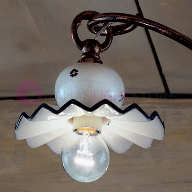 ROMA C404/4PL FERROLUCE Lámpara de techo con 4 luces en cerámica decorada estilo rústico
