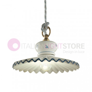 ROMA C395SO FERROLUCE Ceramic Pendant Lamp Decorated Rustic Style d. 23