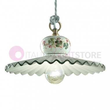 ROMA C396SO FERROLUCE Ceramic Pendant Lamp Decorated Rustic Style d. 31
