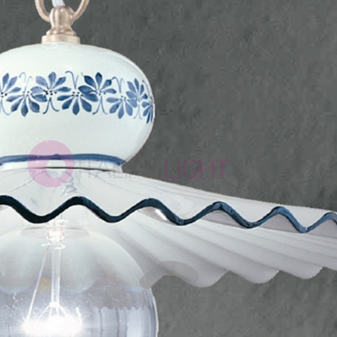 ROMA C397SO FERROLUCE Ceramic Pendant Lamp Decorated Rustic Style d. 41