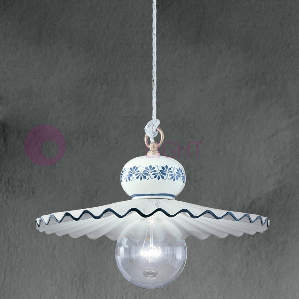 ROMA C397SO FERROLUCE Ceramic Pendant Lamp Decorated Rustic Style d. 41