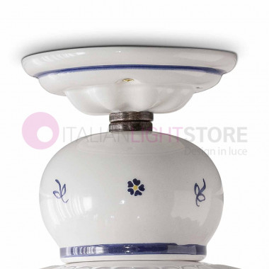 ROMA C376PL FERROLUCE Lámpara de techo de cerámica decorada estilo rústico