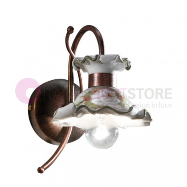 MILANO Rustic Wall Lamp Hand Decorated Ceramic Rustic Style Ferroluce C1116AP