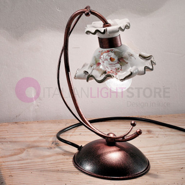 MILANO Ferroluce C1119LU Hand-Decorated Ceramic Lamp Rustic Style h. 28