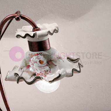 MILANO Ferroluce C1119LU Lámpara de cerámica decorada a mano Estilo rústico h. 28