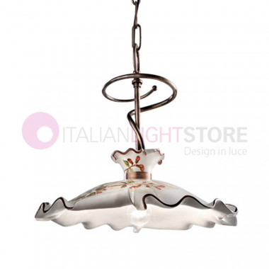 MILANO FERROLUCE C1127SO Lampe à suspension en céramique décorée Rustica avec Curl d. 35