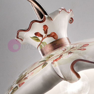MILANO FERROLUCE C1128SO Lámpara de suspensión cerámica decorada Rustica con Curl d. 43