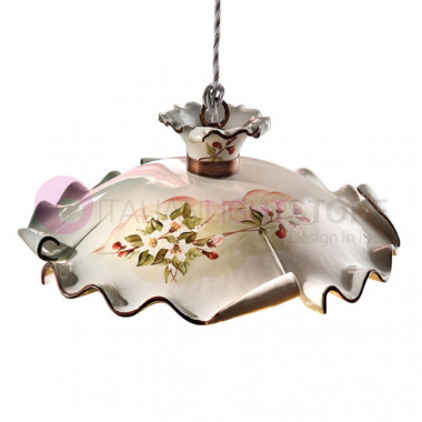 MILANO FERROLUCE C1102SO Ceramic Pendant Lamp Decorated Rustic Style d. 35