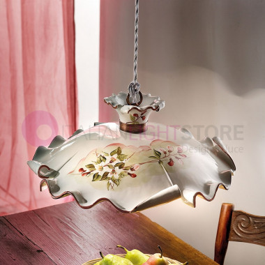 MILANO FERROLUCE C1102SO Ceramic Pendant Lamp Decorated Rustic Style d. 35