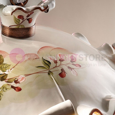 MILANO FERROLUCE C1102SO Lampada a Sospensione in Ceramica Decorata Stile Rustico d. 35