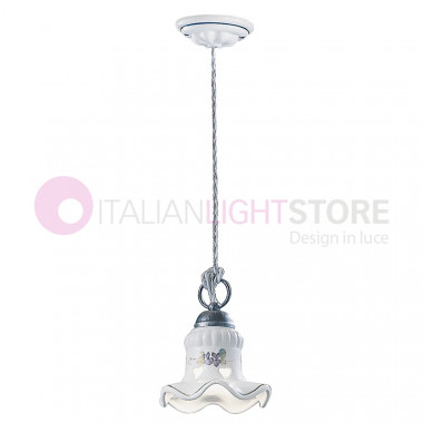 CHIETI FERROLUCE C203SO Mini Suspension d15 Ceramic Decorated Rustic Circular Base