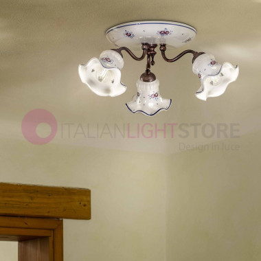 CHIETI FERROLUCE C171PL Lámpara de techo de cerámica de 3 luces Decorado Estilo Rústico