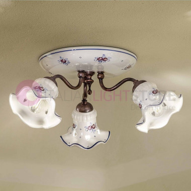 CHIETI FERROLUCE C171PL Lámpara de techo de cerámica de 3 luces Decorado Estilo Rústico
