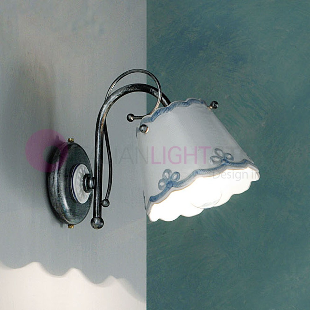 RAVENNA FERROLUCE C920AP Applique Murale En Céramique Rustique Décorée à la Main RAVENNA FERROLUCE C920AP Applique Murale En Céramique Rustique Décorée à la Main